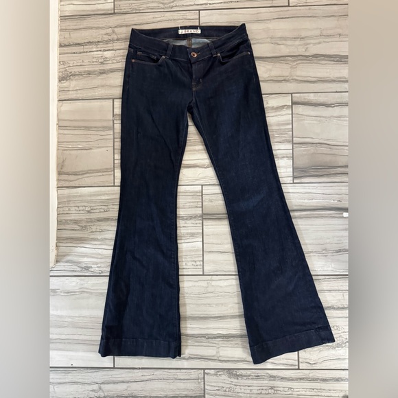 J Brand Blue Denim Jeans low-rise flares - Picture 1 of 9